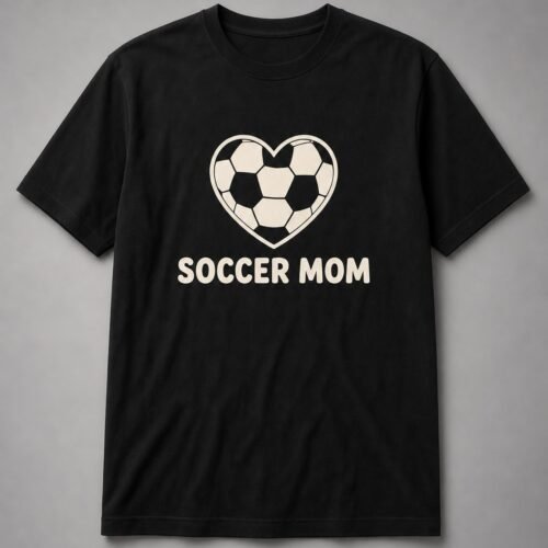 Soccer Mom Heart Unisex T-Shirt - Black